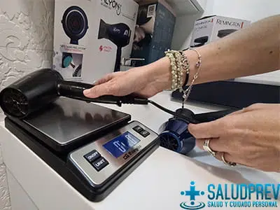 secador de cabelo com pesagem