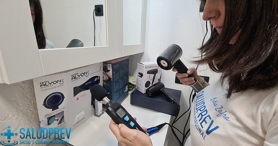 teste de ruído de secadores de cabelo