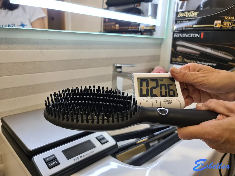 teste do tempo de aquecimento da escova alisadora GHD Glide