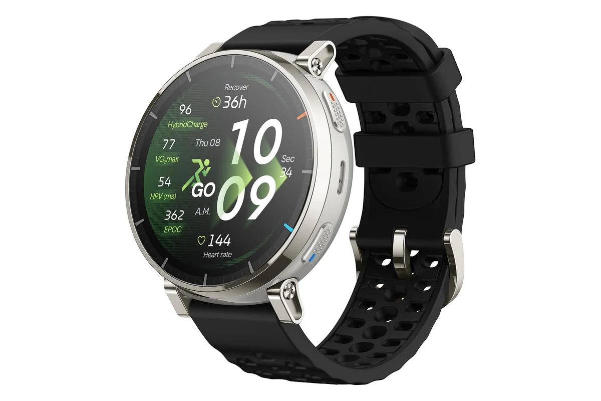 Amazfit Active 3 Premium com aro de aço e vidro de safira